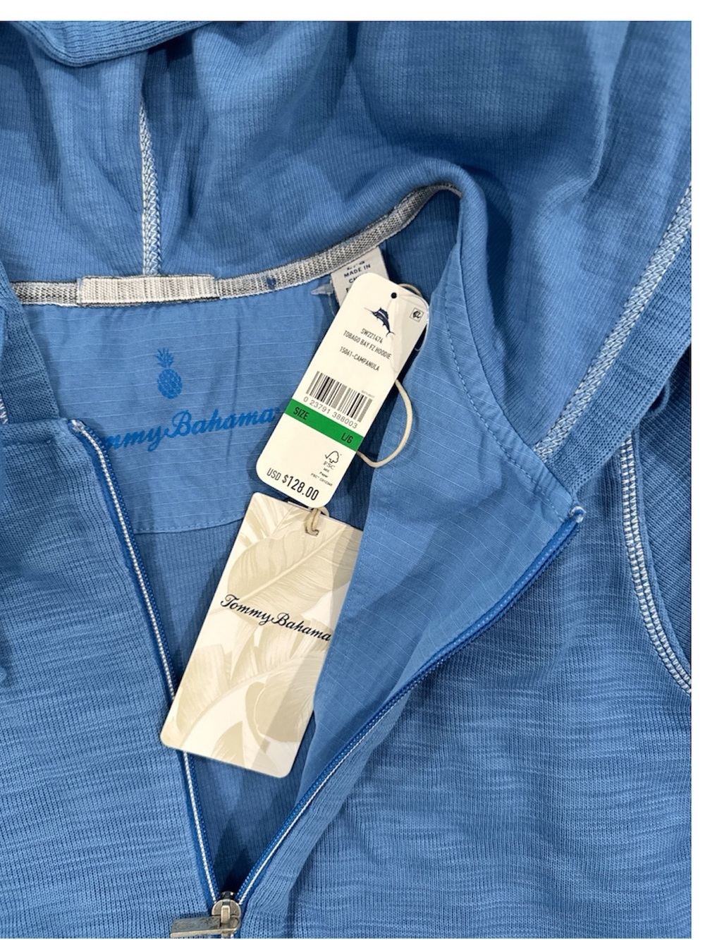 Tommy Bahama Tobago Bay Full Zip Hoodie And Matching Shorts NWT Large - Picture 3 of 5